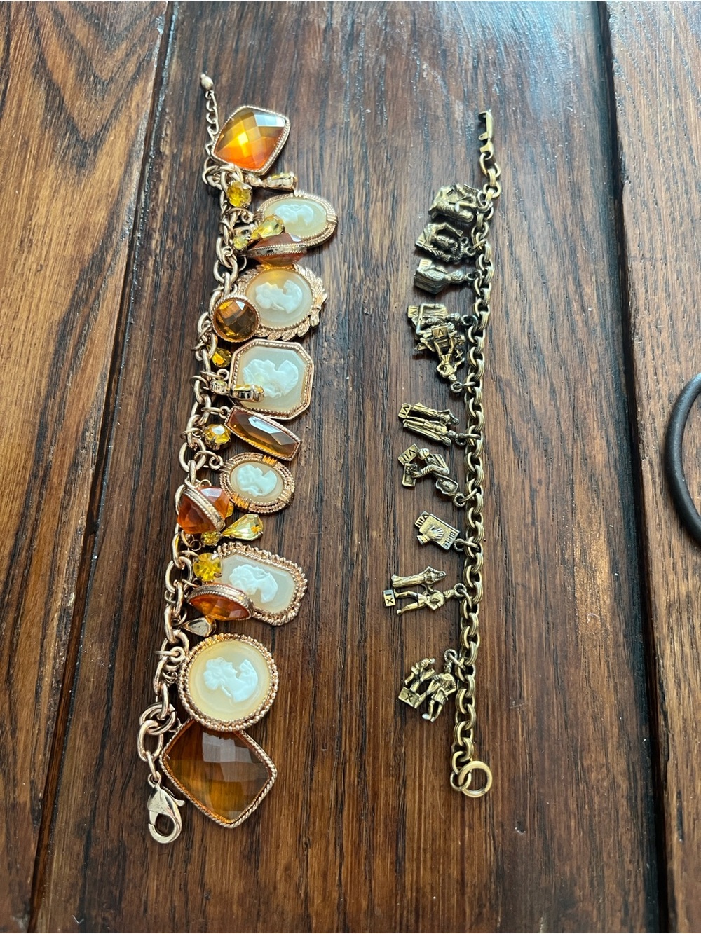 Lot of Vintage Gold-Tone Charm Bracelets